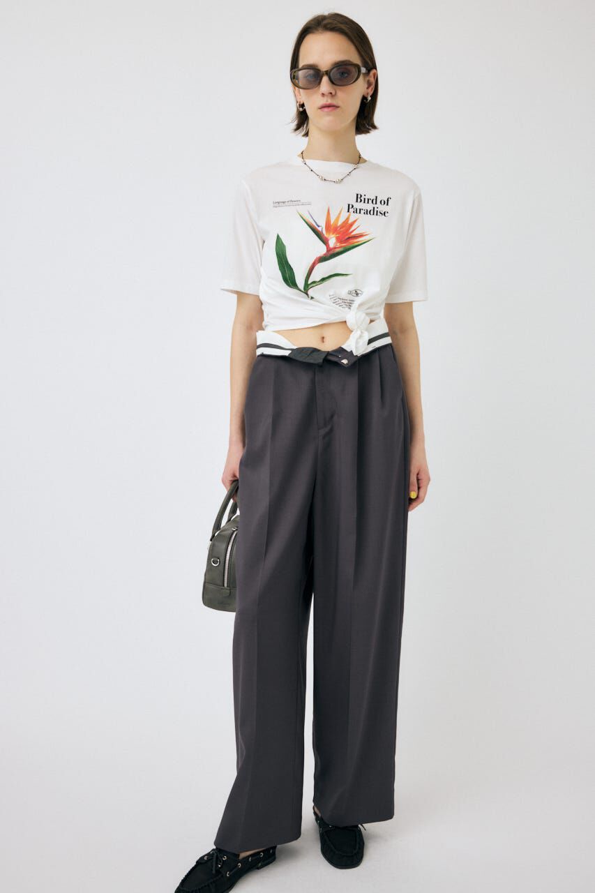 MOUSSY「ASYMMETRY フラワー TEE」|Tシャツ・カットソー|