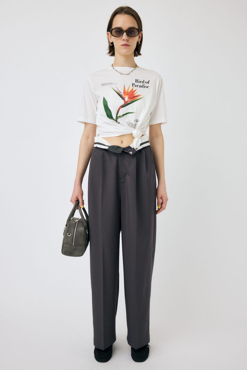 MOUSSY「ASYMMETRY フラワー TEE」|Tシャツ・カットソー|