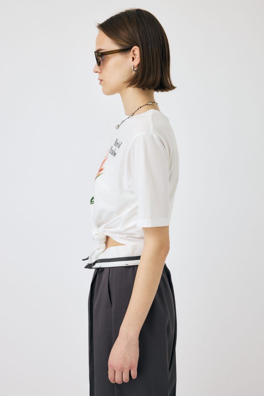 MOUSSY「ASYMMETRY フラワー TEE」|Tシャツ・カットソー|