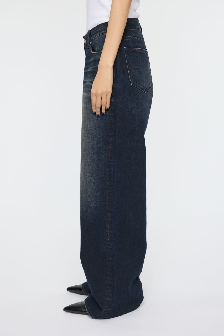 MOUSSY「DIRT EFFECTED WIDE STRAIGHT デニムパンツ」|デニム|