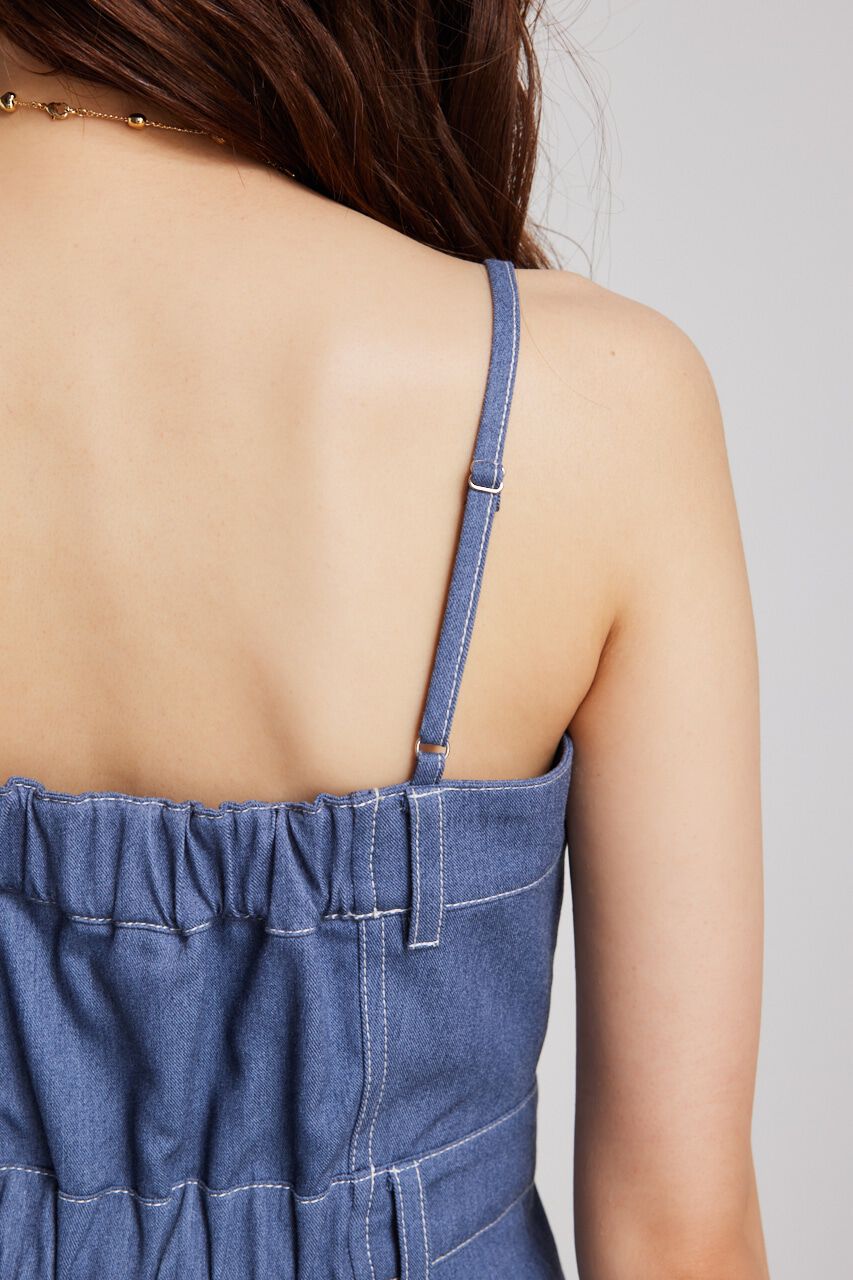 rienda「ベアキャミステッチワークミニOP」|ワンピース|