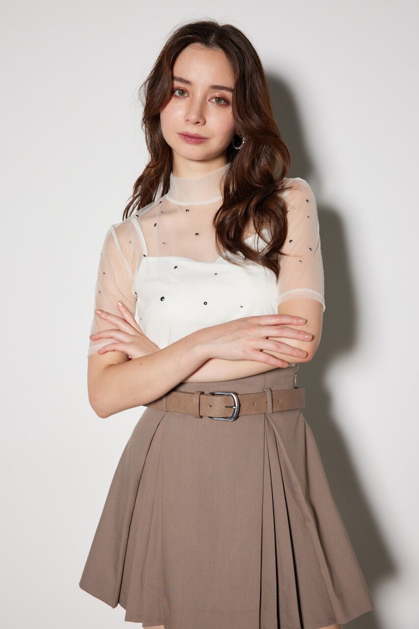 rienda「メタルボールシアートップス」|Tシャツ・カットソー|WHT