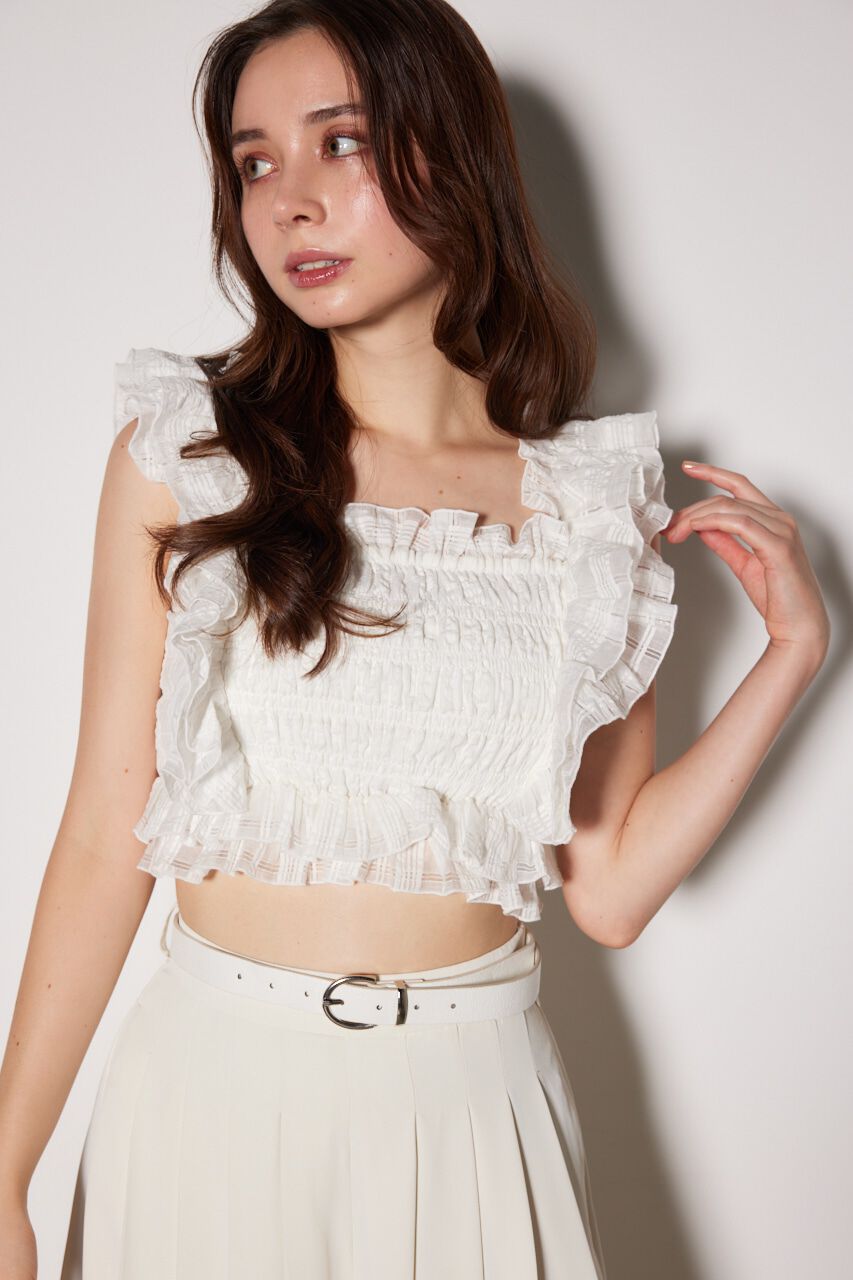 rienda「シャーリングペプラムトップス」|チュニック|