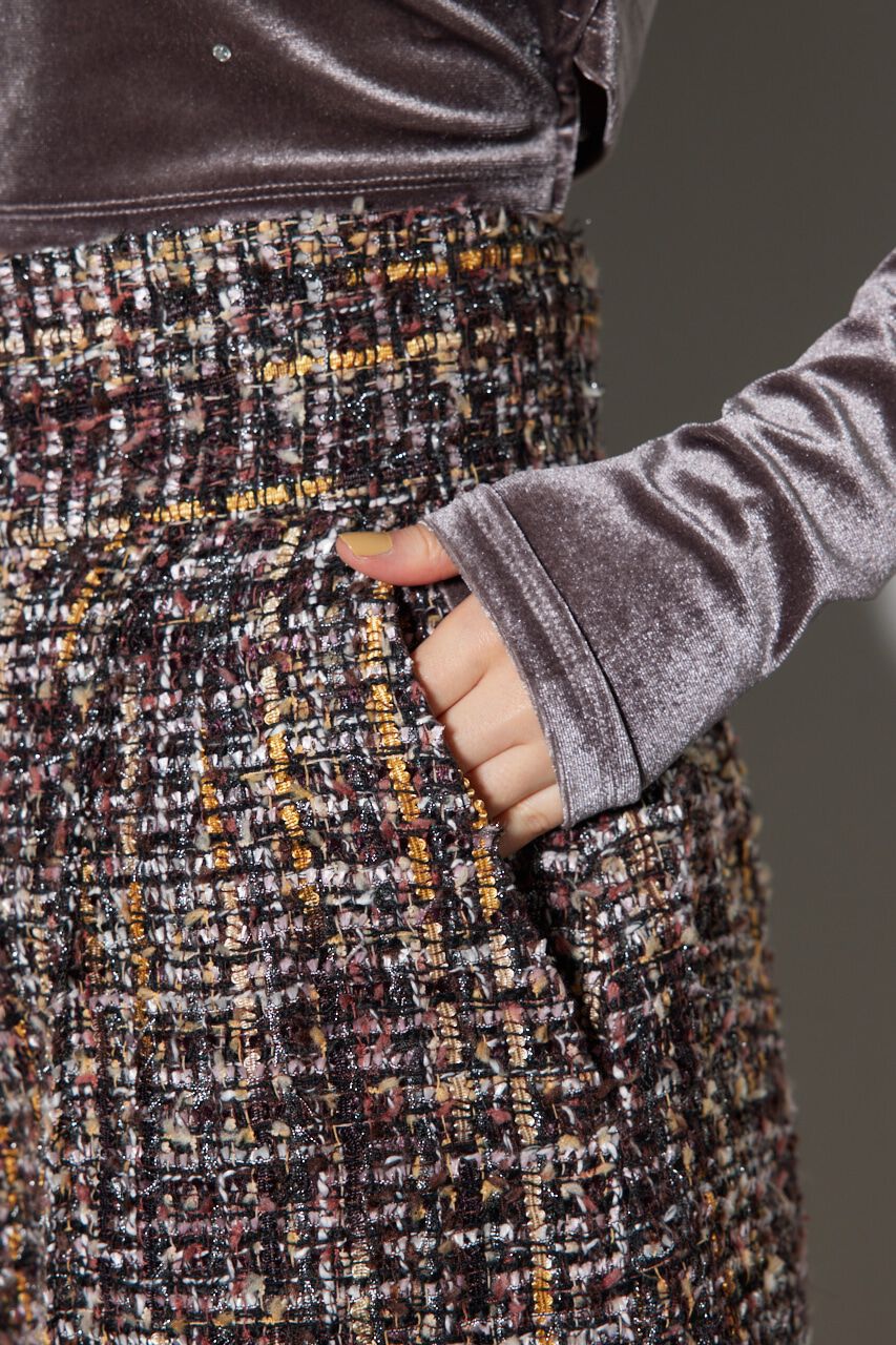 rienda「ツイードハイウエストショートパンツ」|その他|