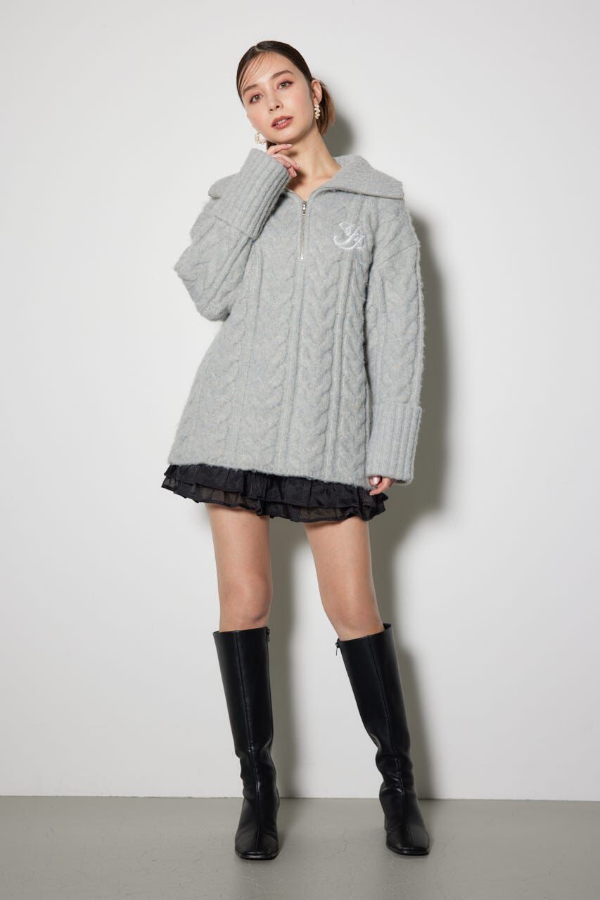 rienda「ケーブルルーズニット ワンピース」|ワンピース|