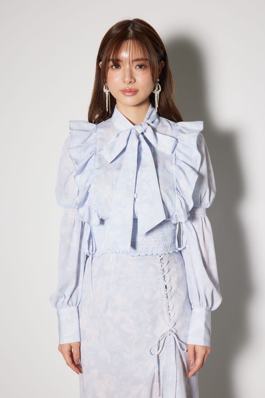 rienda「2WAYボウタイクロップドブラウス」|シャツ・ブラウス|