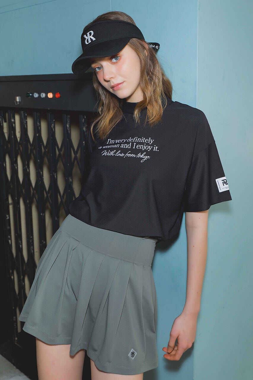 rienda「ロゴプリントルーズTシャツ」|シャツ・ブラウス|BLK