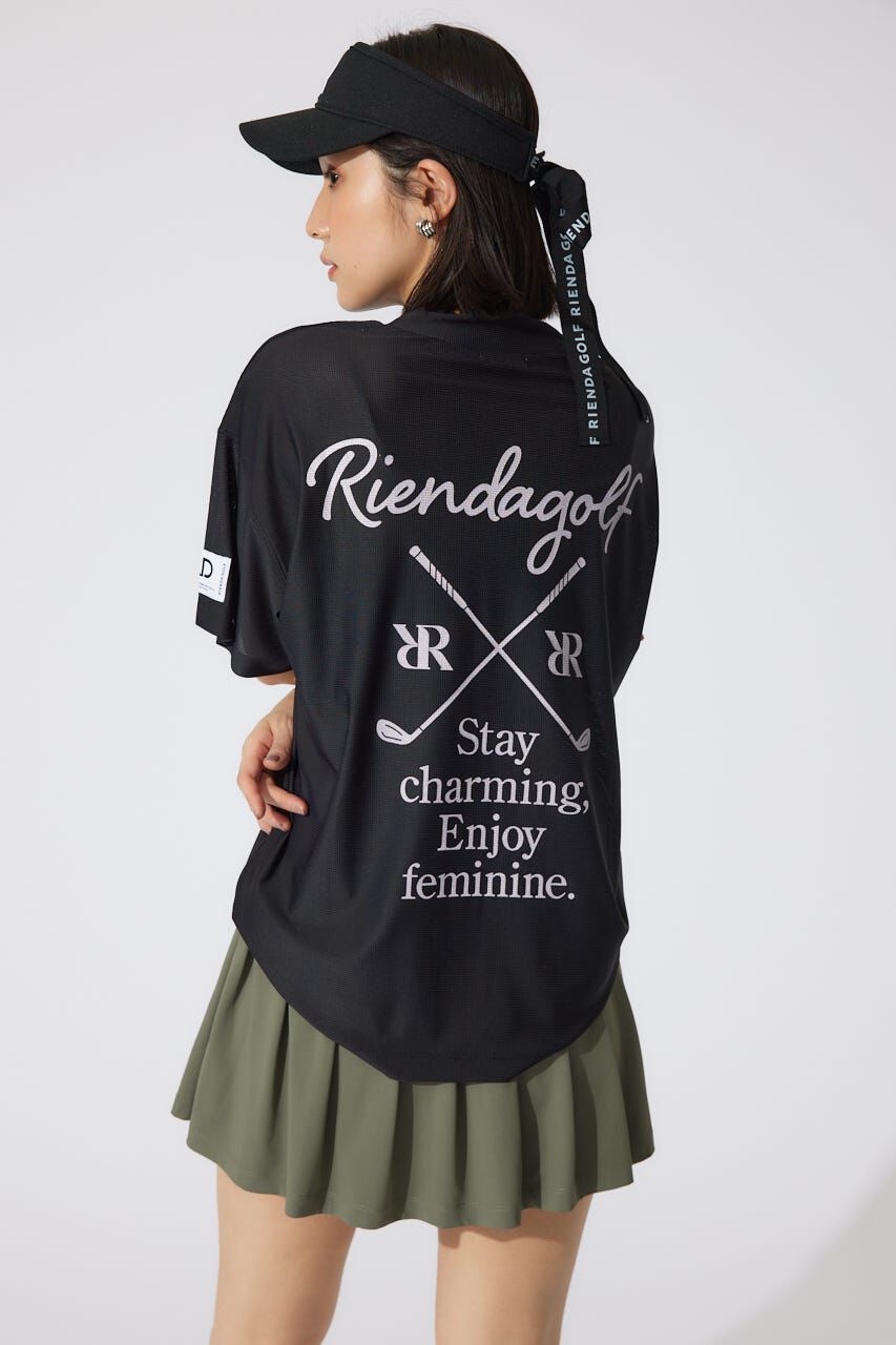 rienda「ロゴプリントルーズTシャツ」|シャツ・ブラウス|