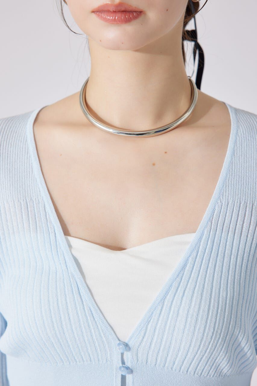 rienda「クロップドフレアスリーブシアーニットカーディガン」|カーディガン|