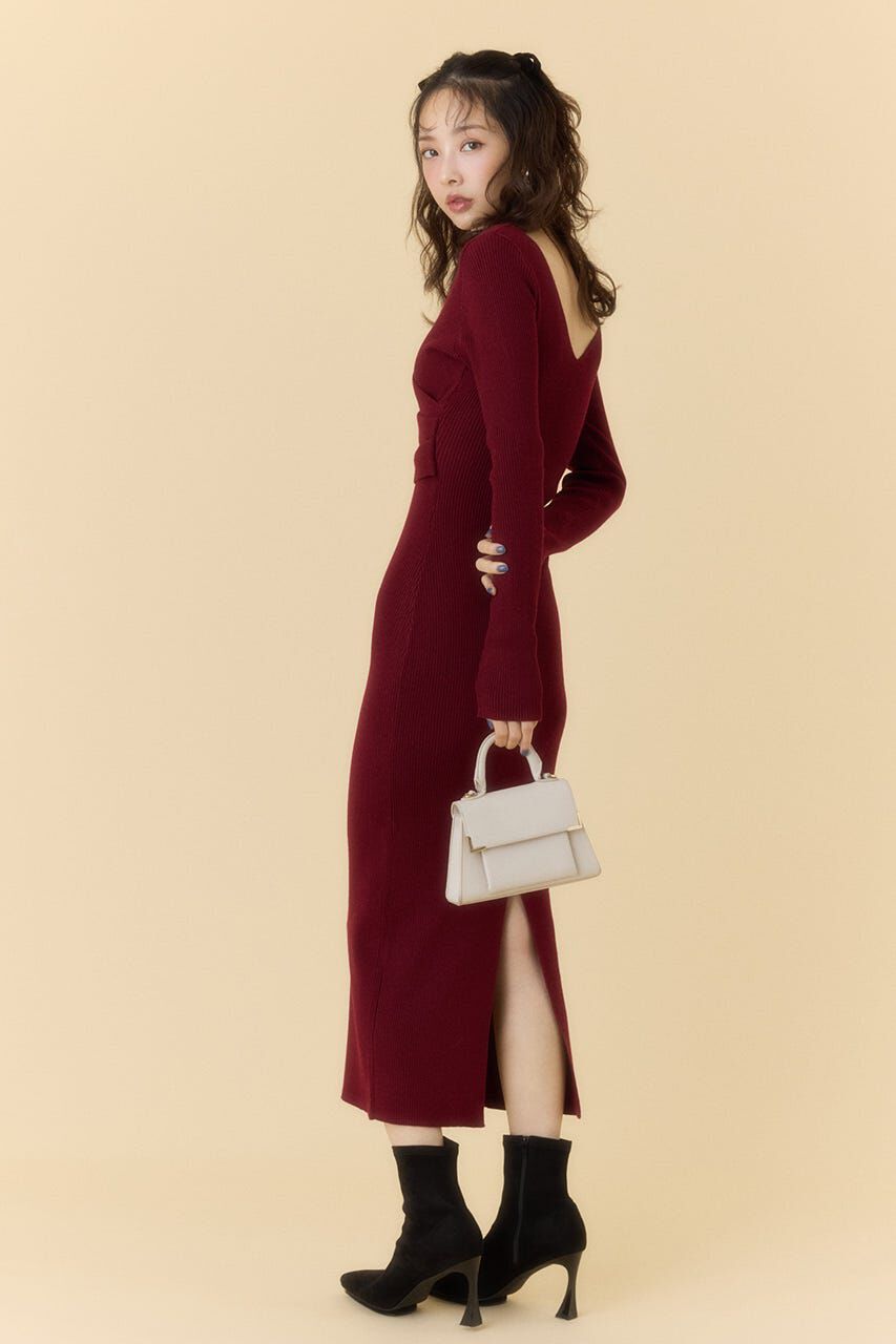 rienda「カシュクールウォッシャブルニットワンピース」|ワンピース|