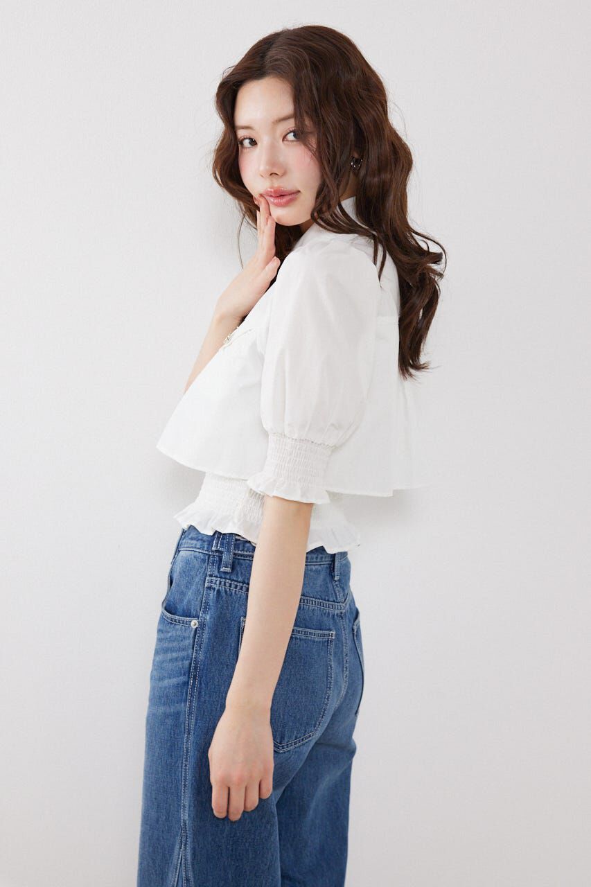 rienda「クロップドレイヤードブラウス」|シャツ・ブラウス|