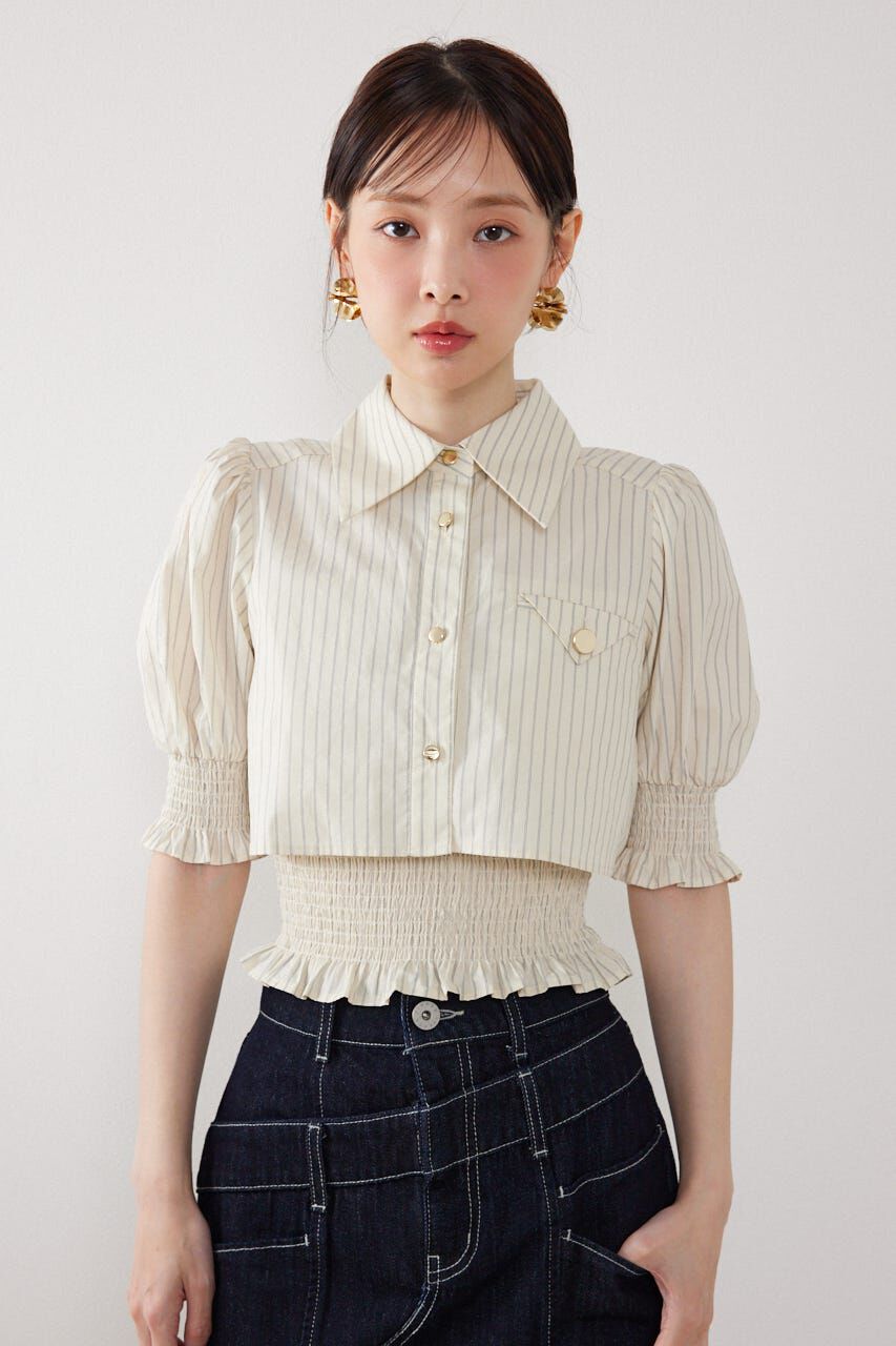 rienda「クロップドレイヤードブラウス」|シャツ・ブラウス|