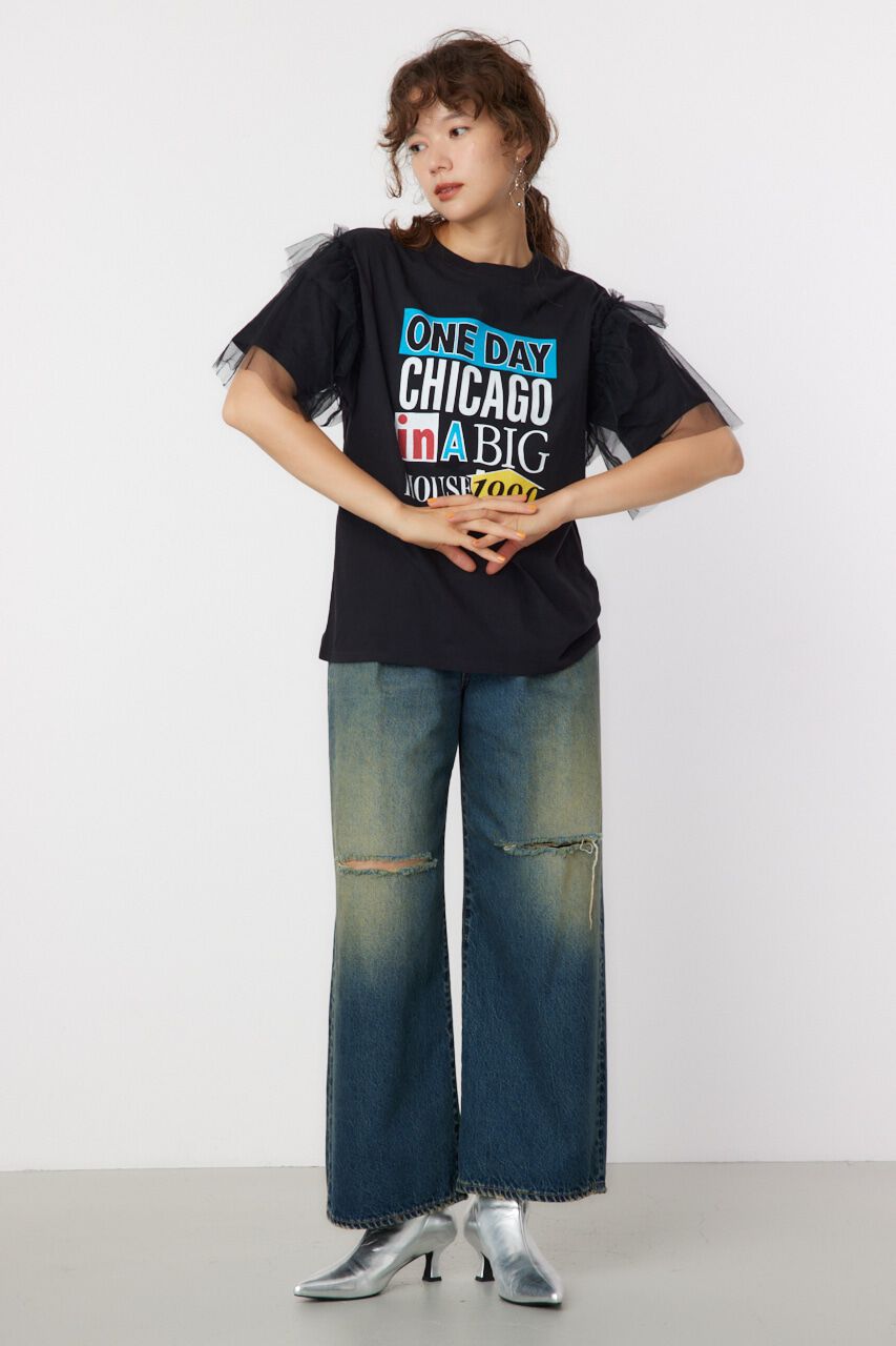 RODEO CROWNS「ONE DAY 袖チュールトップス」|Tシャツ・カットソー|