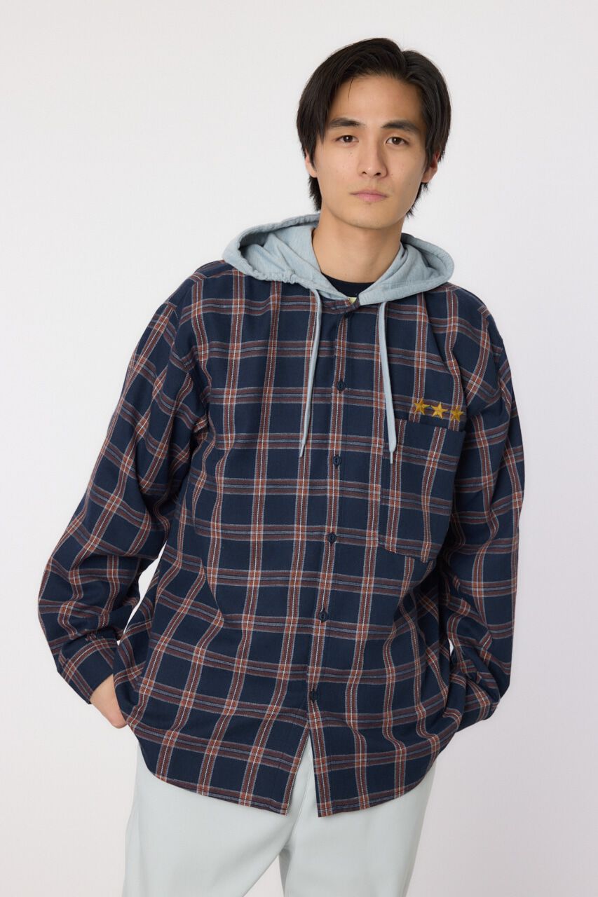 RODEO CROWNS「フーデッドチェックシャツ」|シャツ・ブラウス|