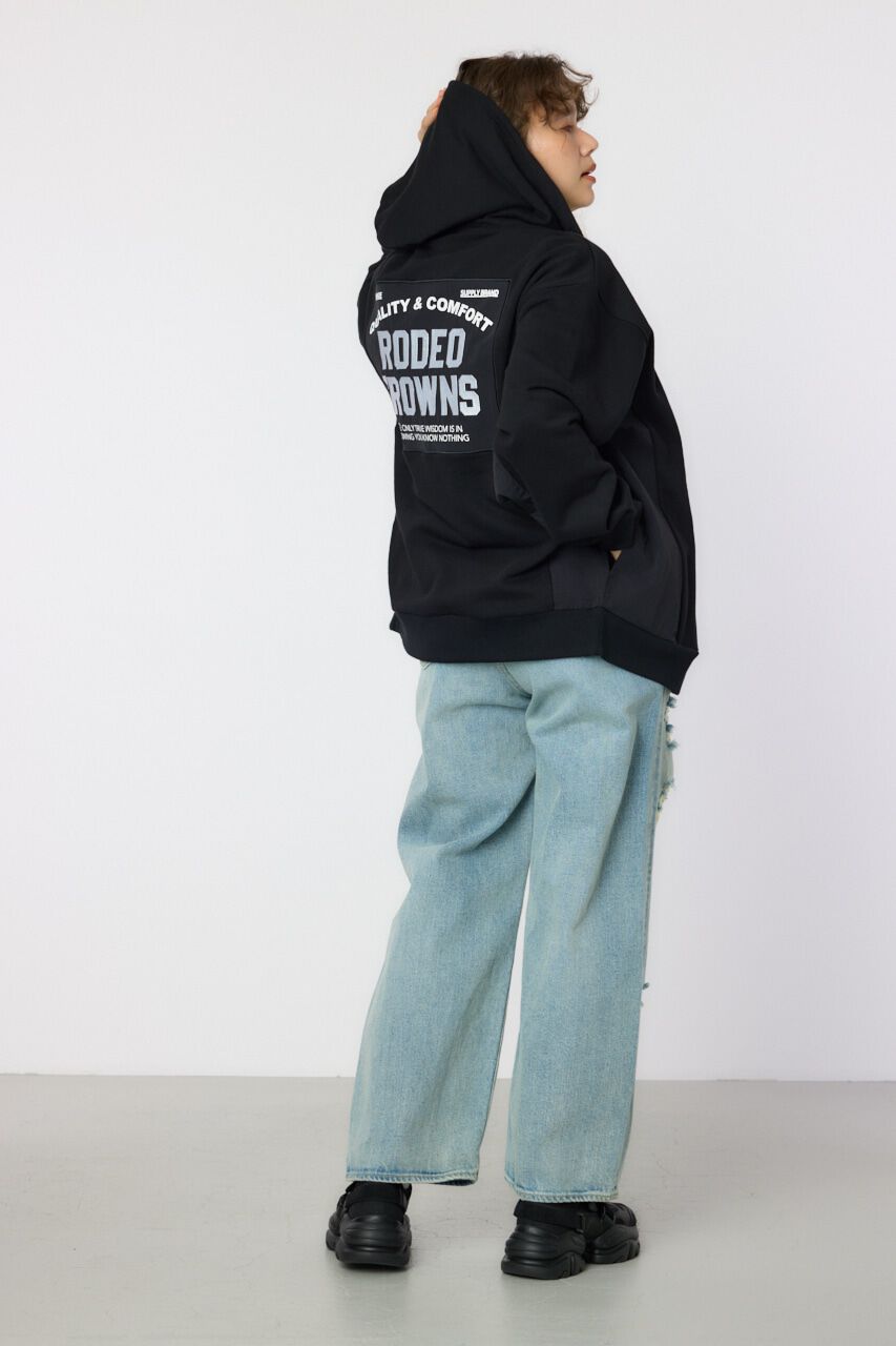 RODEO CROWNS「ナイロンアップリケロゴZIPパーカー」|パーカー|
