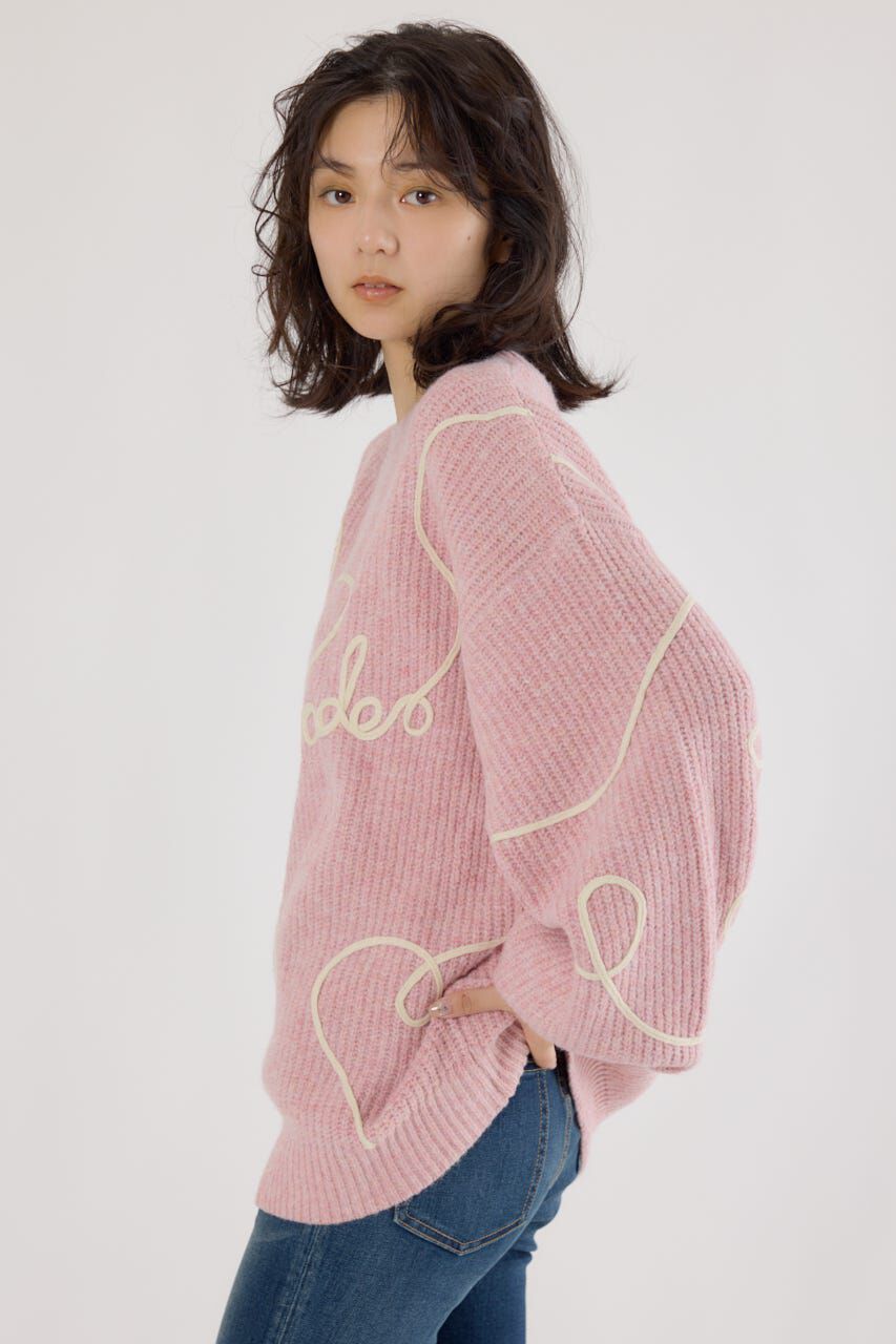 RODEO CROWNS「Embroideryラインロゴニットトップス」|ニット・セーター|