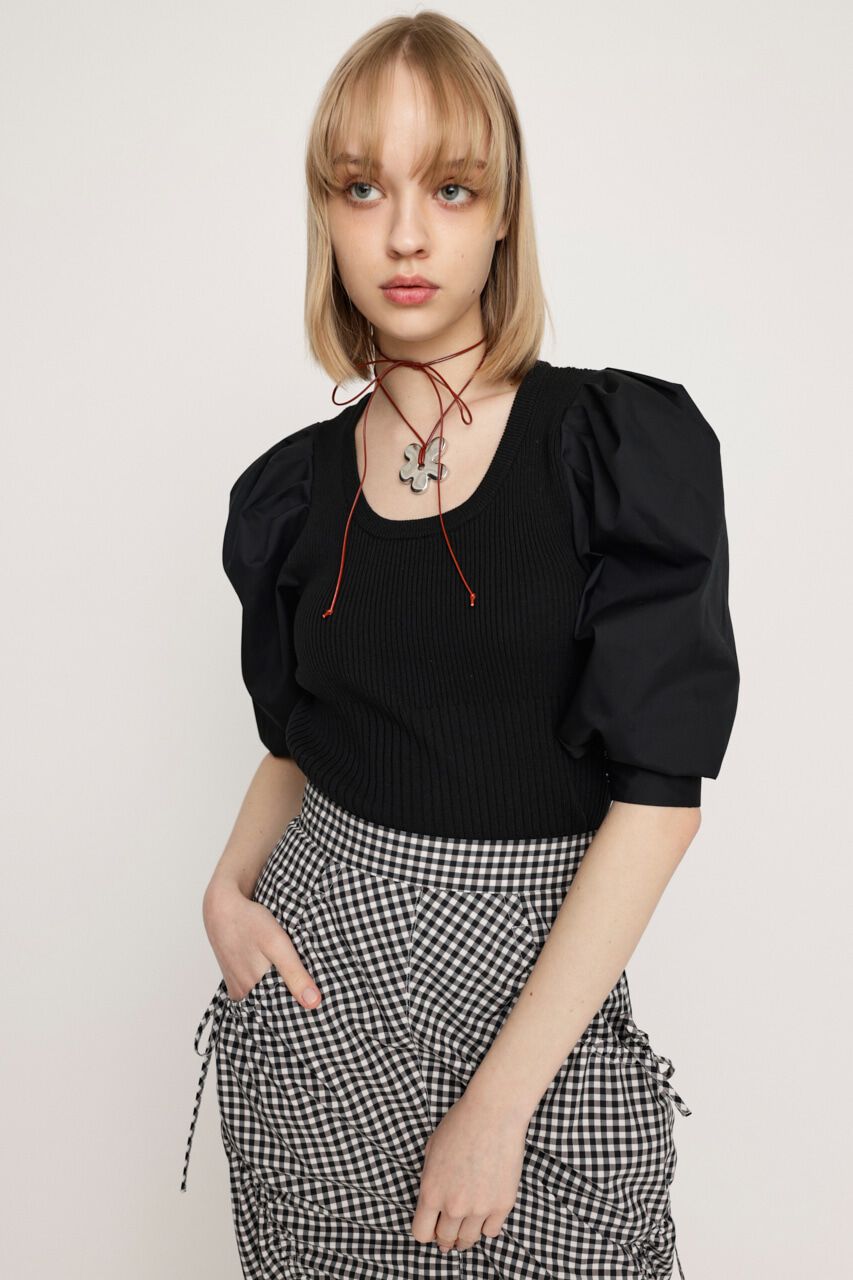 SLY「KNIT COMBI TUCK PUFF トップス」|ニット・セーター|