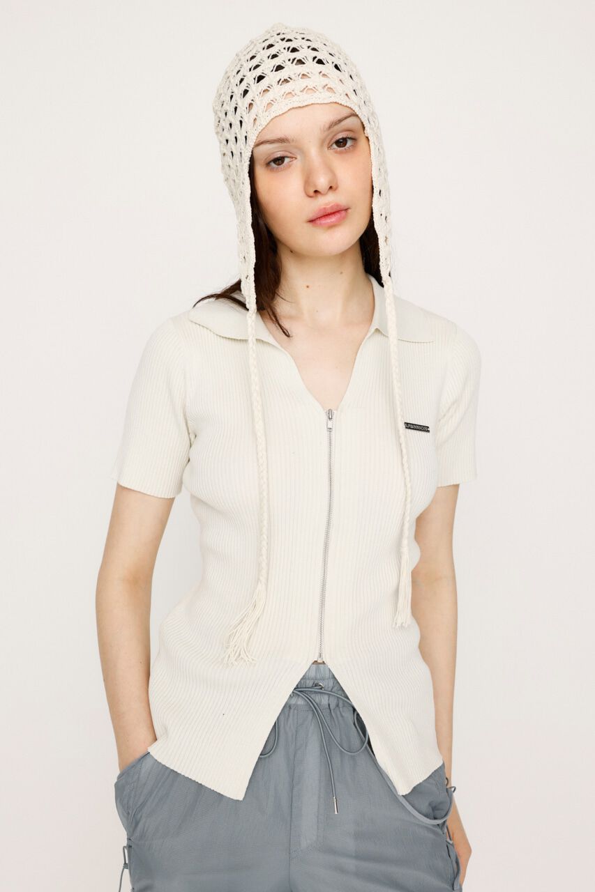 SLY「DUAL COLOR FRONT ZIP KNIT トップス」|ニット・セーター|