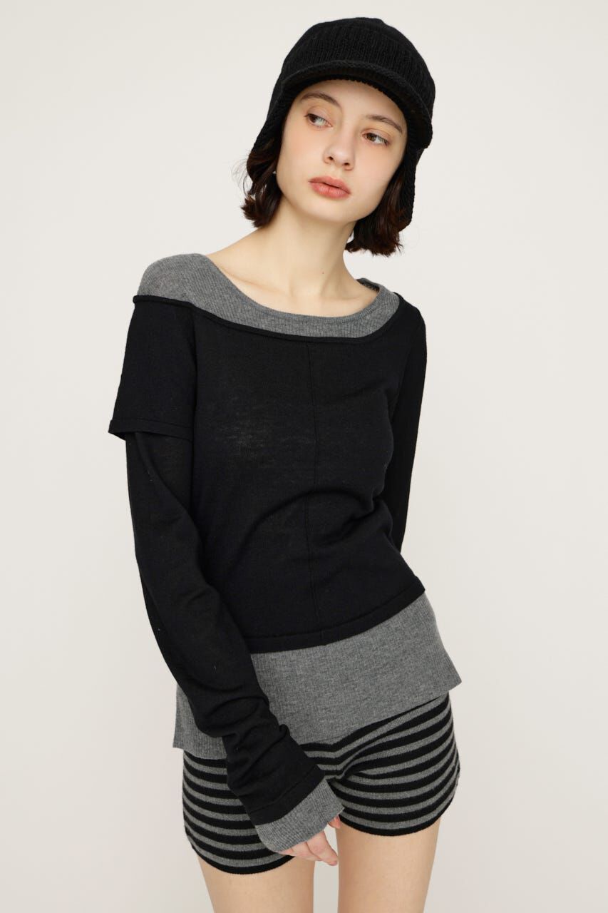 SLY「LAYERED KNIT トップス」|ニット・セーター|