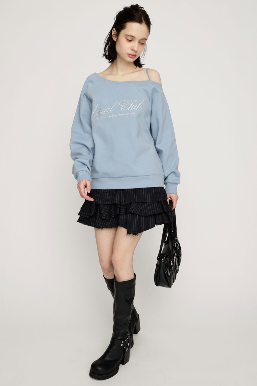 SLY「OFF SHOULDER LOGO トップス」|Tシャツ・カットソー|