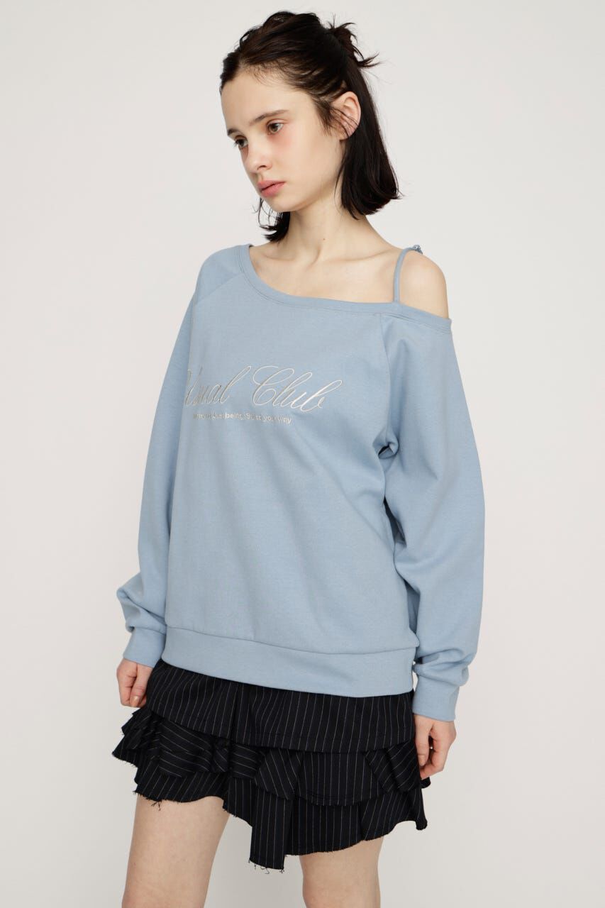 SLY「OFF SHOULDER LOGO トップス」|Tシャツ・カットソー|