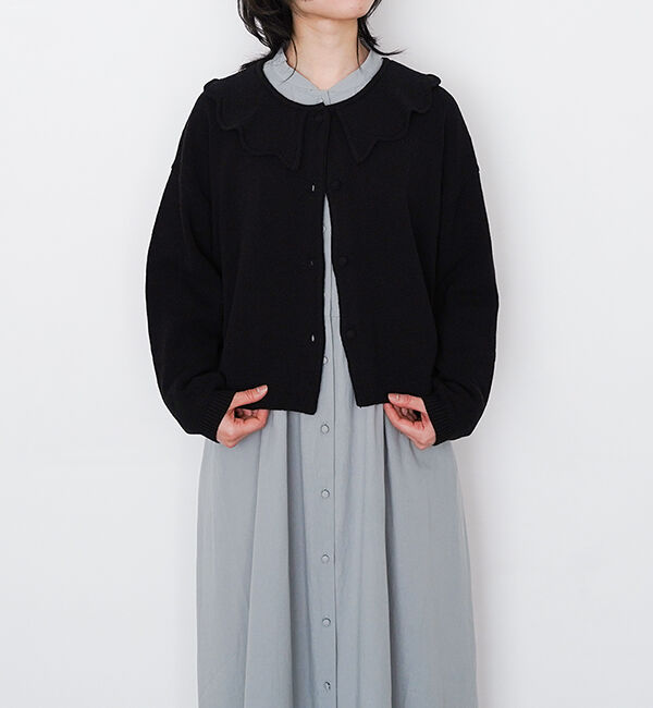 オオカミとフクロウ「オオカミと月星の遊園地」|カーディガン|ブラック