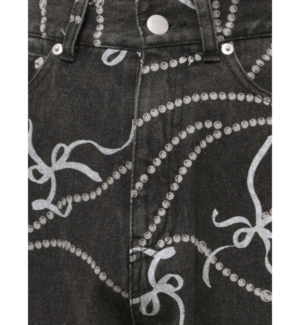 CALNAMUR「パールプリントデニムパンツ」|デニム|