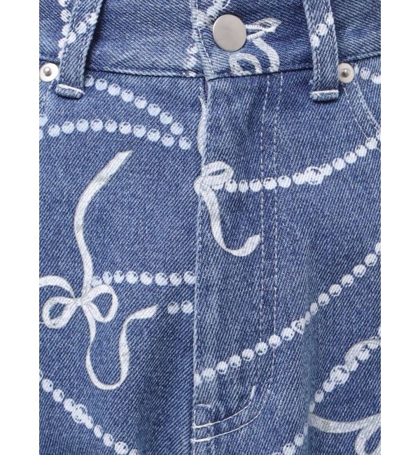 CALNAMUR「パールプリントデニムパンツ」|デニム|