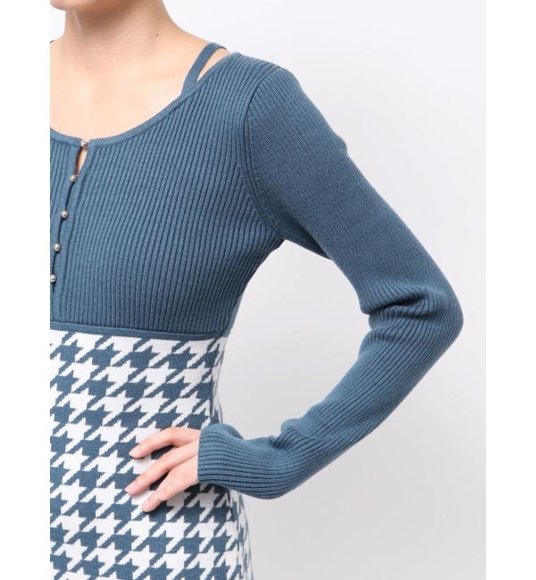 RESEXXY「ハウンドトゥースマーメイドニットワンピース」|ワンピース|