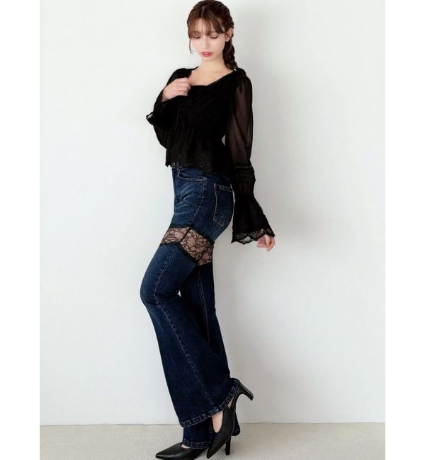 RESEXXY「レースドッキングデニムパンツ」|デニム|