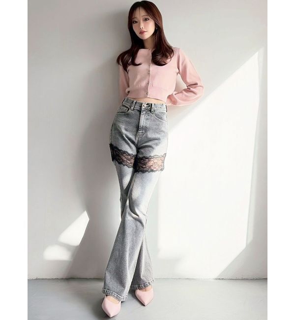 RESEXXY「レースドッキングデニムパンツ」|デニム|