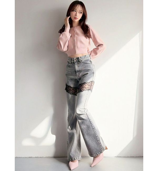 RESEXXY「レースドッキングデニムパンツ」|デニム|