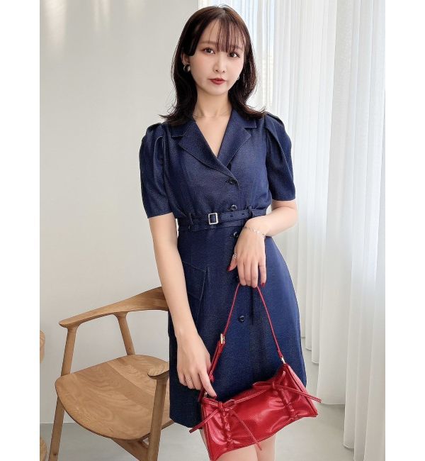 dazzlin「ストライプツイードミニワンピース」|ワンピース|