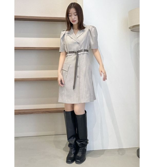 dazzlin「ストライプツイードミニワンピース」|ワンピース|