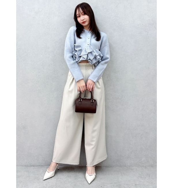 dazzlin「ヘムフリルニットジャケット」|ノーカラージャケット|