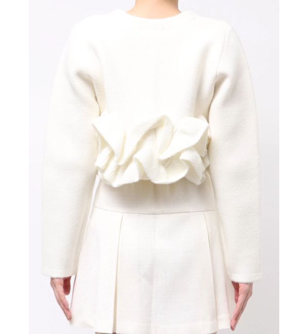 dazzlin「ヘムフリルニットジャケット」|ノーカラージャケット|