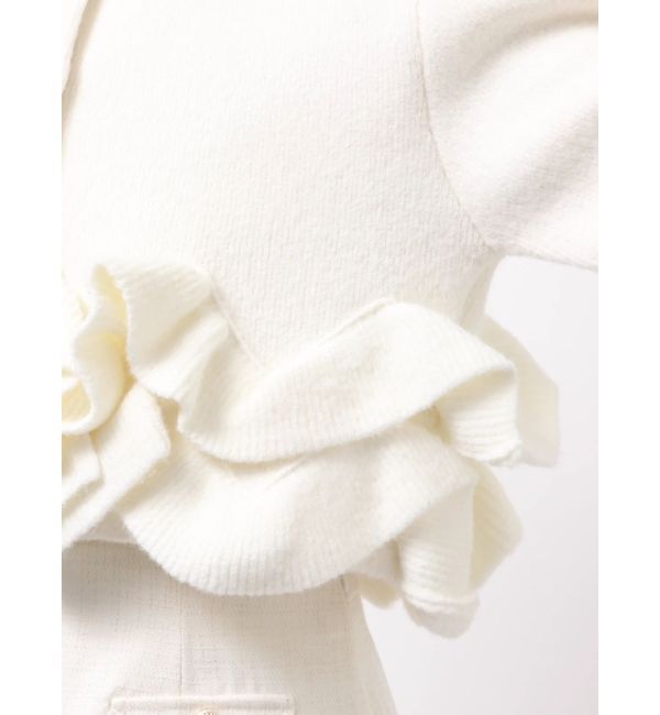 dazzlin「ヘムフリルニットジャケット」|ノーカラージャケット|