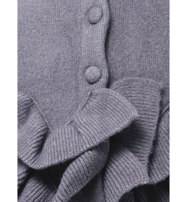 dazzlin「ヘムフリルニットジャケット」|ノーカラージャケット|