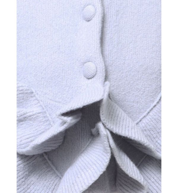 dazzlin「ヘムフリルニットジャケット」|ノーカラージャケット|