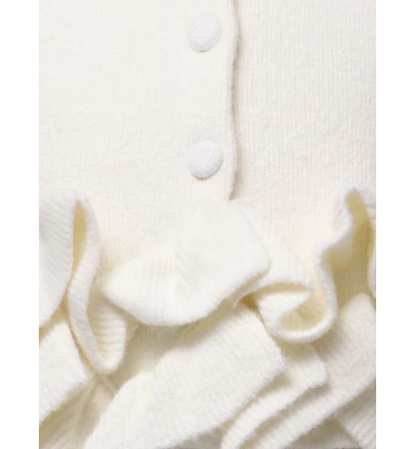 dazzlin「ヘムフリルニットジャケット」|ノーカラージャケット|