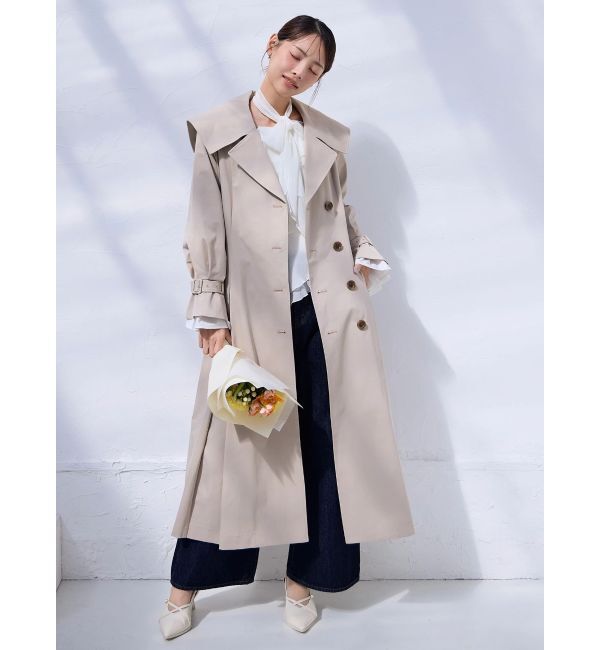 dazzlin「ビッグカラーフリルスリーブトレンチコート」|トレンチコート|