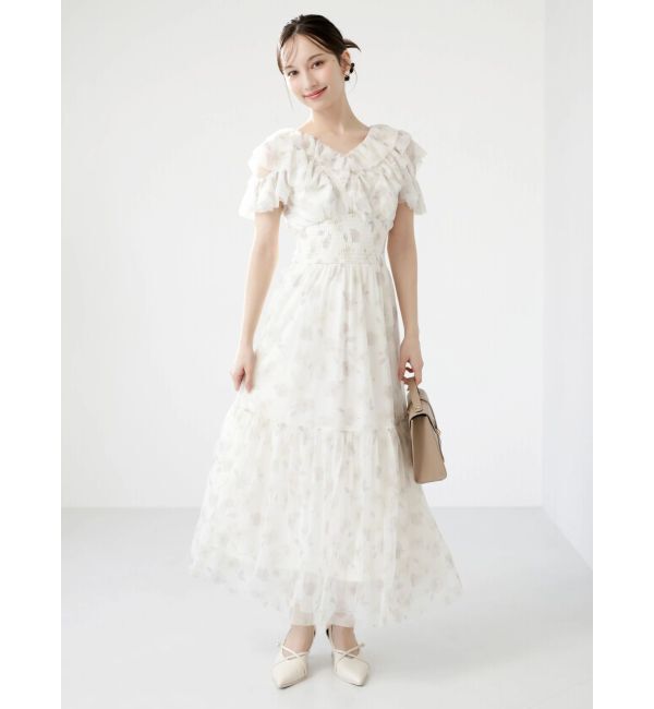 dazzlin「チュールフラワープリーツワンピース」|ワンピース|