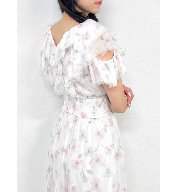dazzlin「チュールフラワープリーツワンピース」|ワンピース|