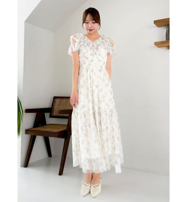 dazzlin「チュールフラワープリーツワンピース」|ワンピース|