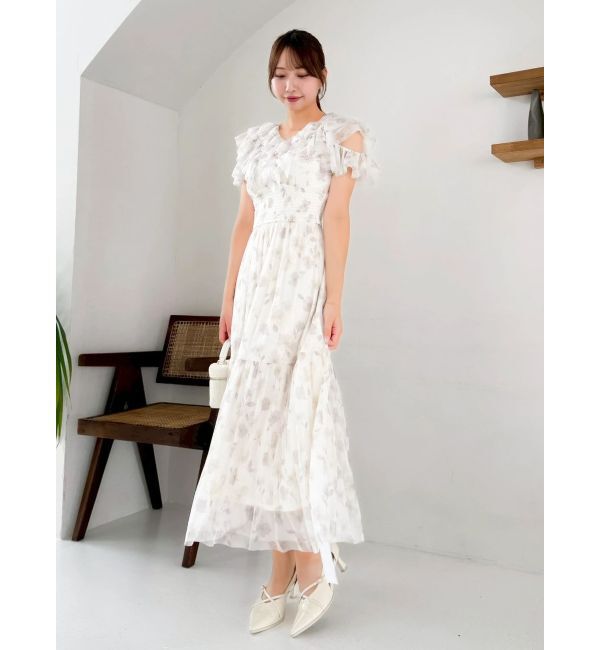 dazzlin「チュールフラワープリーツワンピース」|ワンピース|