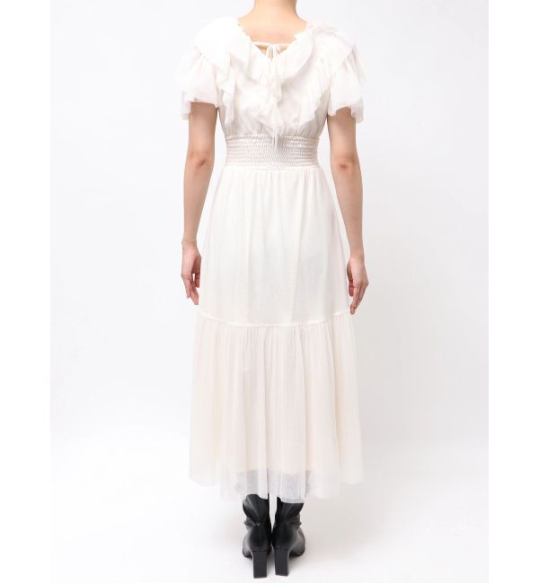 dazzlin「チュールフラワープリーツワンピース」|ワンピース|