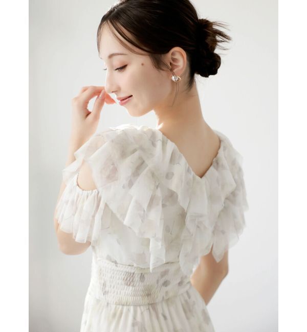 dazzlin「チュールフラワープリーツワンピース」|ワンピース|