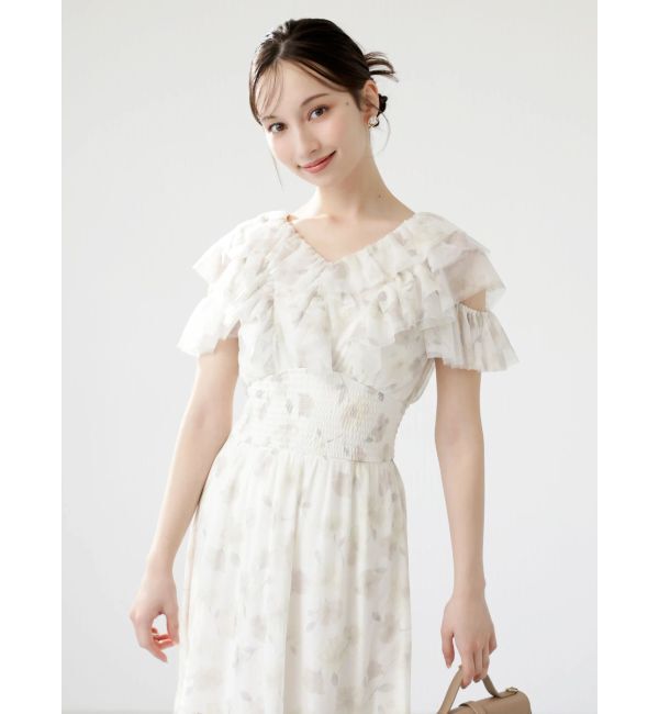 dazzlin「チュールフラワープリーツワンピース」|ワンピース|