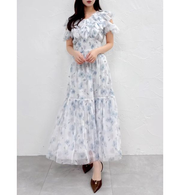 dazzlin「チュールフラワープリーツワンピース」|ワンピース|