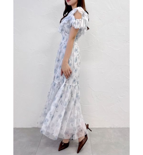 dazzlin「チュールフラワープリーツワンピース」|ワンピース|